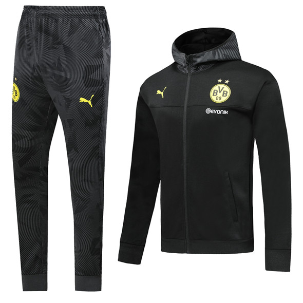 veste d'entraînement Borussia Dortmund 2020 capuche noir